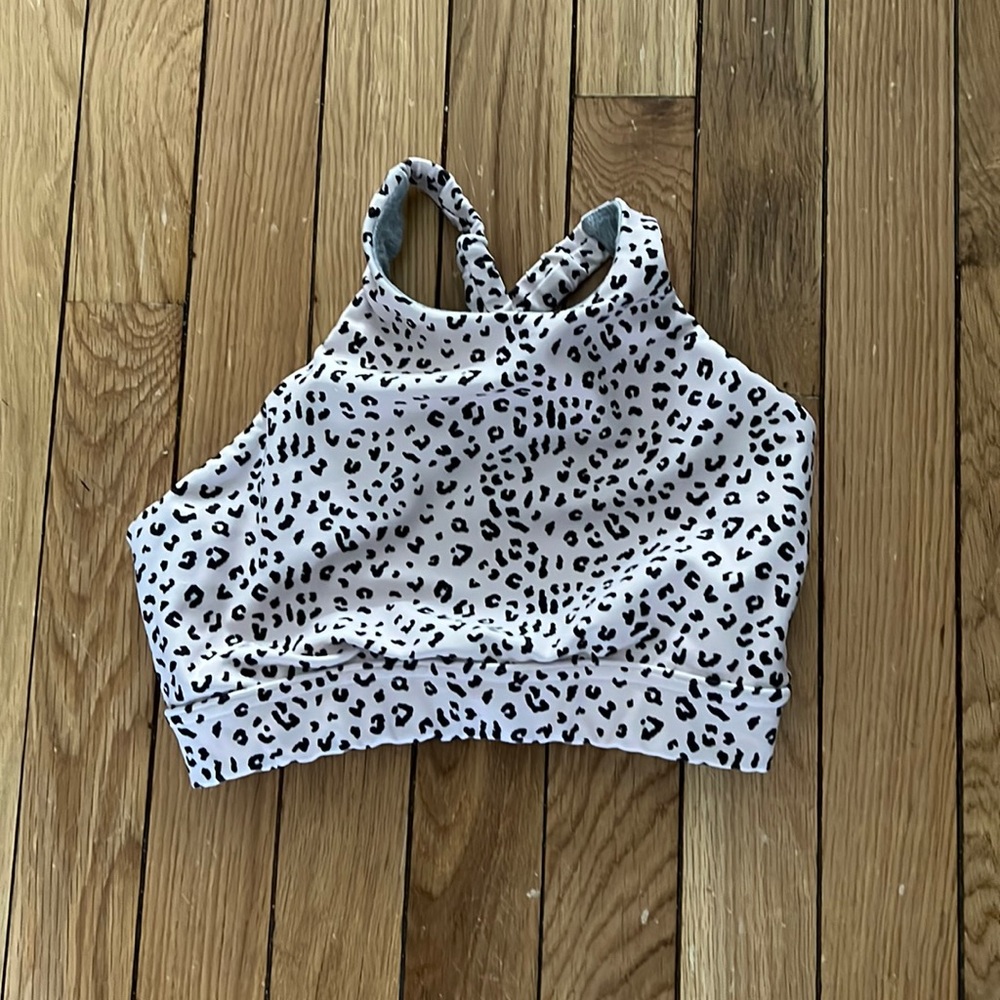 Vull sport light pink leopard print high neck